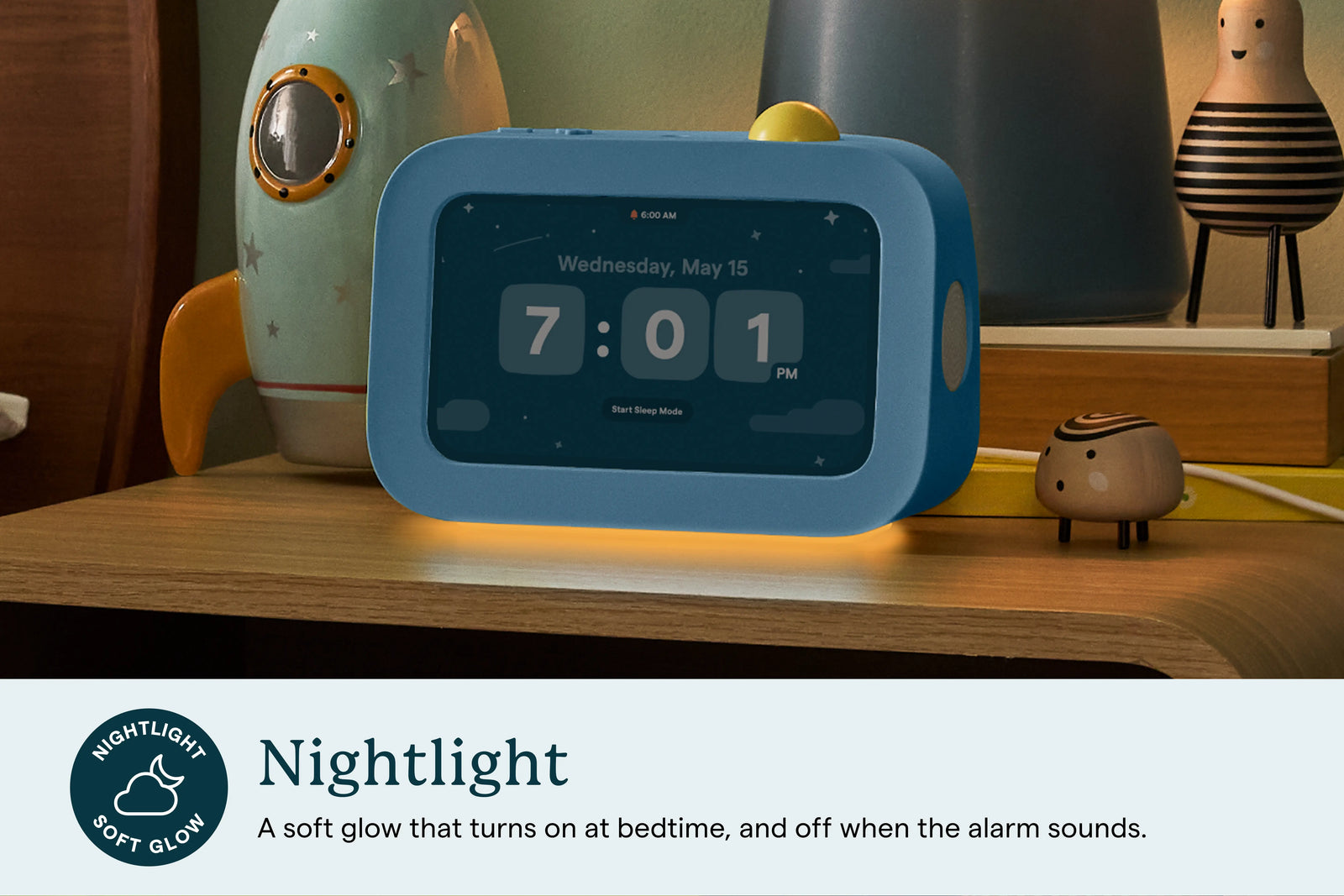 Skylight Buddy bedside nightlight mode.